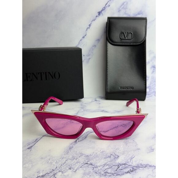 NEW Valentino V-Goldcut VLS113-C Pink Cat Eye Sunglasses main image 5